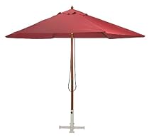 10-Foot Wood Market Umbrella Burgandy - UMB-BURG