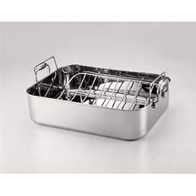 Anolon Accessories 16-Inch Rectangular Stainless Steel Roaster with Rack by Anolon