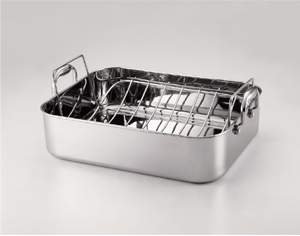 Anolon Accessories 16-Inch Rectangular Stainless Steel Roaster with Rack On Sale