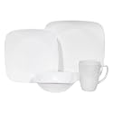 Corelle Square 16-Piece Dinnerware Set, Service for 4, Pure White