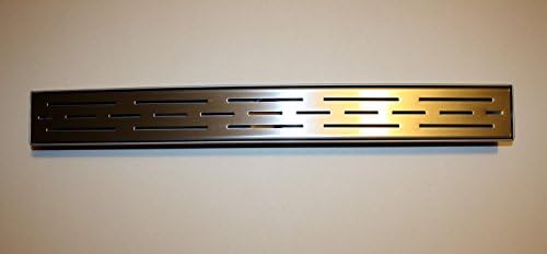 Novalinea - 20" Linear Shower Drain with Brick Pattern Grate, 2" Center Outlet, 304 Stainless Steel