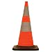 Kimberly Clark Jackson Safety 22944 Nylon Pack and Pop Collapsible Cone with Black Rubber Base, 30" Height, Orange