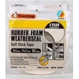 Thermwell R338wh High Density Foam Tape, 3/8 X 3/16" X 10', White