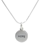 Sterling Silver Faith Love Hope Circular Hope Pendant with Snake Chain