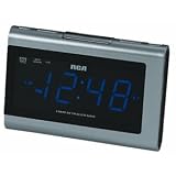 RCA RP5430 AM/FM Clock Radio with 1.4-Inch Display and Auto Time Set by RCA
