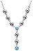 Sterling Silver and Blue Topaz Drop Necklace by Zina, 17