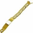 14K Yellow Gold Curb Links ID Plate Men's Gold ID Bracelet