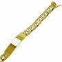 14K Yellow Gold Curb Links ID Plate Men's Gold ID Bracelet