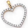 14K Yellow Gold Diamond Heart Pendant