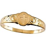  : 14K Yellow Gold Children's Signet Cross Ring