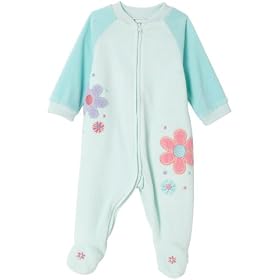 Little Me Flower Blanket Sleeper - Aqua
