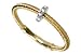 Jewelry : 18K Yellow Gold Hand-Woven Mesh Ring, Enhanced with a Pave-Set Diamond Roundel.