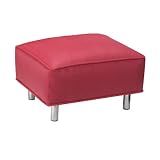 Jennifer Delonge Microsuede Ava Ottoman in Candy Red