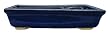 Large rectangle bonsai planter / pot - chinese ceramic, cobalt blue glazed