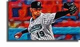 Completely Handpainted Baseball Sport Painting, Marlins Art, Oil on Canvas, with Option to Paint from Any Other Favorite Photograph or Picture, Unframed, Size 24" x 36" inch