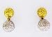 Yellow and White Diamond Ball Earrings