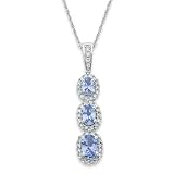 Three-stone Tanzanite & Diamond Pendant