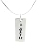 Sterling Silver Faith Love Hope Rectangular Faith Pendant with Snake Chain