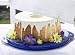 Tupperware Round Cake Taker Clear Blue NEW