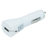 Monoprice 1A USB Car Charger - White