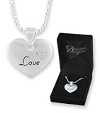 LOVE Heart Divine Designs Matte & Crystal Inspirational Gift Boxed Pendant