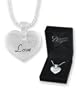 LOVE Heart Divine Designs Matte & Crystal Inspirational Gift Boxed Pendant
