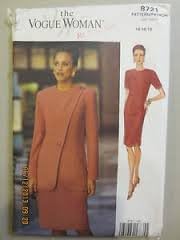 Vogue Woman Pattern 8721 Jacket and Dress Size 14-16-18