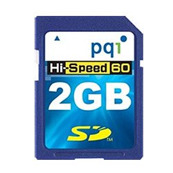 PQI 2GB SD 60x High Speed Secure Digital Flash Memory Card: AE21-2030-0101 (Retail)