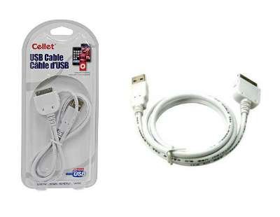 AUTHENTIC CELLET USB DATA SYNC CHARGING CABLE + CD DRIVER for APPLE iPOD NANO...