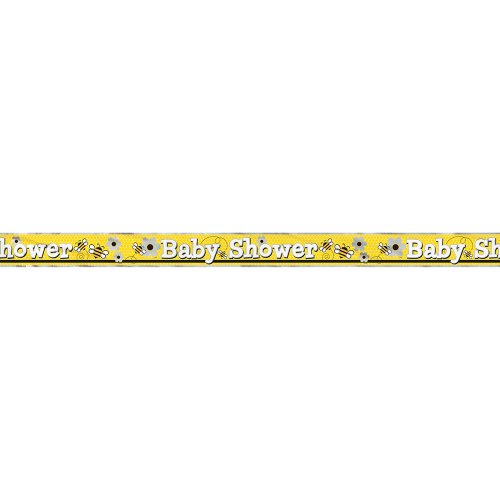 Unique 12' Foil Bumble Bee Baby Shower Banner, Yellow
