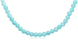6mm Round Sea Blue Chalcedony Beaded Necklace, 16