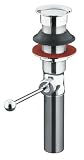 KOHLER K-7114-A-CP Premier Pop-Up Drain, Exposed, with Overflow, Polished Chrome