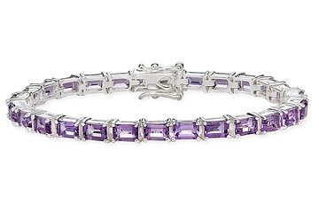 14 1/3 Carat Amethyst Sterling Silver Bracelet