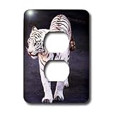 Tigers - White Tiger - Light Switch Covers - 2 plug outlet cover
