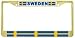 Sweden Swedish Flag Gold Tone Metal License Plate Frame Holder