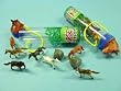 HORSE PLAY STALLION HERD RANCH TRAIL WILD MUSTANG ACTION SET! Comes in a Horse Head Top Collection Storage Tube, Rocks, and Tree Shrub Decor
