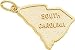 South Carolina, Gold Plated Silver Charm by Rembrandt Charms