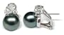 18K white gold Phallaina Black Tahitian cultured pearl and diamond earring