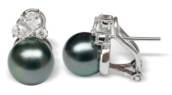 18K white gold Phallaina Black Tahitian cultured pearl and diamond earring 31AS1T4QJYL 18K white gold Phallaina Black Tahitian cultured pearl and diamond earring