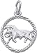 Taurus Charm, 14K White Gold