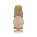 White Opal Pink Tourmaline & Diamond Pendant in Solid Gold