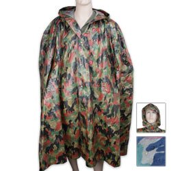 Swiss Camo Wet Weather Poncho Used