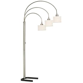 Kenroy Home Crush Three-Light Arc Lamp with Brushed-Steel Finish