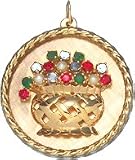 Rope Edge Tree of Life in Basket, 14K Gold Charm