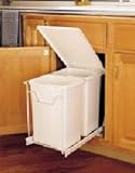 Two 15 Qt Pullout Trash Cans