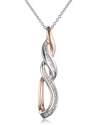 18k Rose Gold Plated Sterling Silver Infinity Pendant Necklace (0.10 cttw, I-J Color, I3 Clarity), 18"