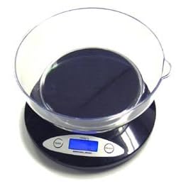 American Weigh Digital Bowl Kitchen Scale 2 Kg / 4.4 Lb Back or White
