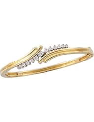 Diamond Bangle Bracelet 14K Yellow/White 60886