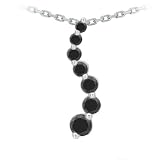 31ASNpRKWtL. SL160  14k White Gold 7 Stone Curve Journey Black Diamond Pendant Necklace 29mm , 18 Chain