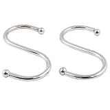 Amico 5 Pcs Metal Ball Ends S-like Hanger Hook 65mm for Clothing Baskets